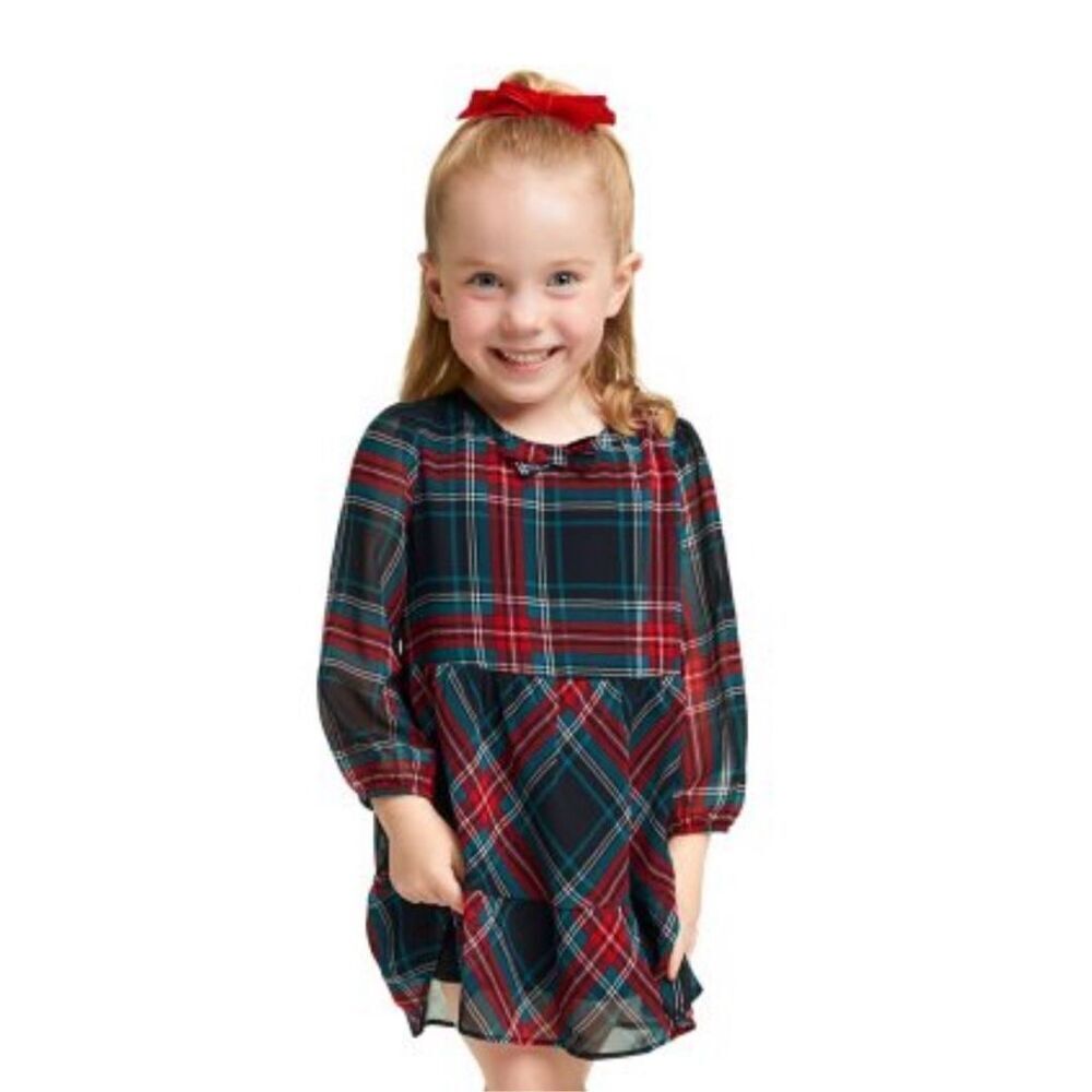 DRAPER JAMES Girls Plaid Dress Size 18M Daddy Daughter Dance Valentine’s Day NWT
